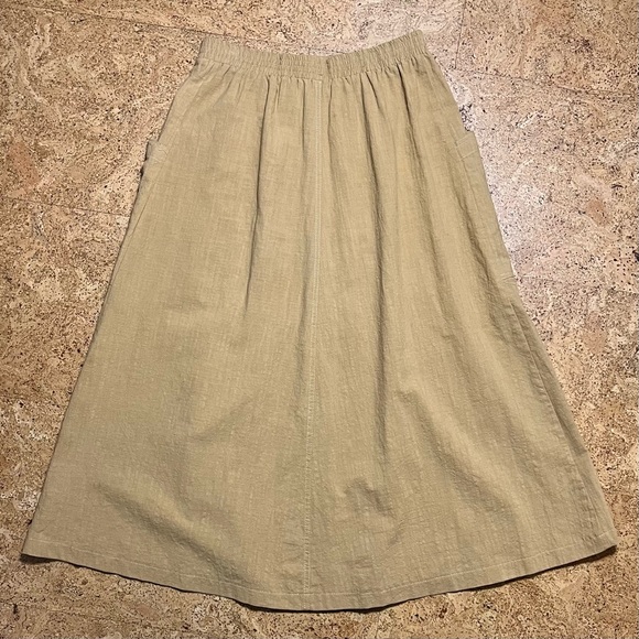 Easel Crinkle Cotton Full Button Down Skirt With Pockets NWOT Sz S - Picture 9 of 11
